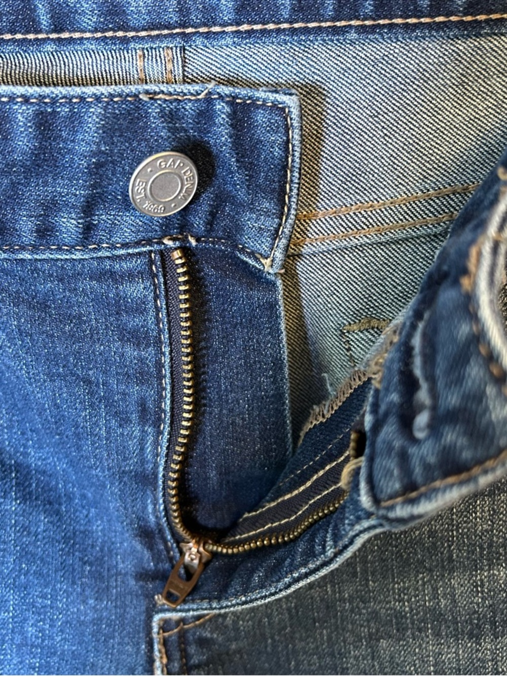 GAP Womens Jeans Sz 31 / 12 Mid Rise Straight Leg  Blue Denim Stretch Pants #225 - Picture 10 of 16